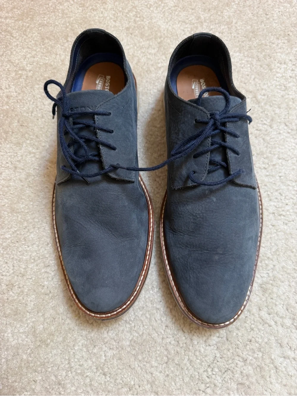 Bostonian Men's Navy Suede Derby Shoes - Classic Lace-Up